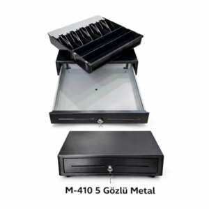 Nex360 M-410 5 Gözlü Metal Para Çekmecesi Metal Sürgü 41 x 41 x 11 cm