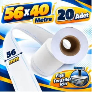 Rulo 56 x 40 Termal Terazi uyumlu 20 Adet