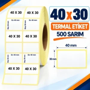 Etiket 40 X 30 2Li 3000 Adet Termal