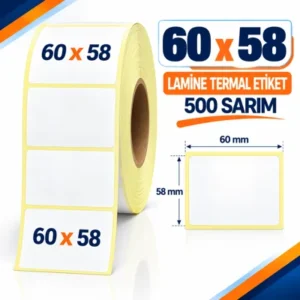 Etiket 60 X 58 Lamine Termal 500 Sarım