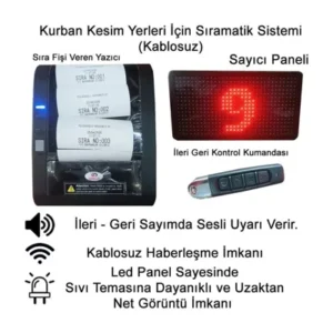 SNC Kurban Kesim Sıramatik Sistemi Kablosuz, Fiş Yazıcılı