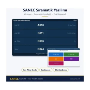 SNC 19 inç HDMI Monitörlü Sıramatik Sıra Çağrı Sistemi (Kiosk Sehpalı)