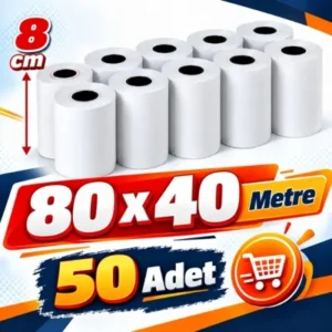 Rulo 80 X 40 Yazıcı Kağıdı 50 Adet