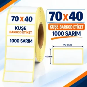 Etiket 70 X 40 Kuşe Barkod 1000 Sarım
