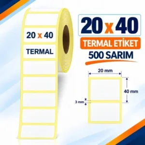 Etiket 20 X 40 Tek Sıra Termal 500 Sarım