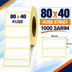 Etiket 80 X 40 Kuşe 1000 Sarım