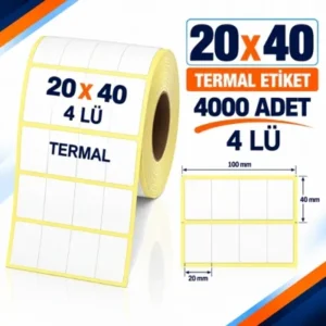 Etiket 20 X 40 Termal 4000 Adet 4 lü